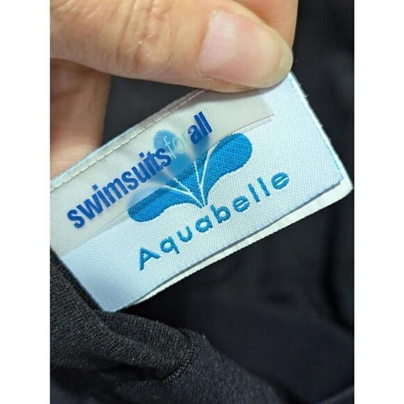 Aquabelle Women's Multi-Color One Piece Floral Top Solid Bottom Swim Suit Size 2 - Picture 4 of 6